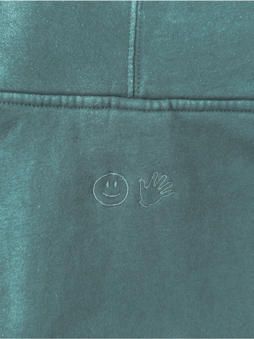 Glossier Limited Edition Embroidered Soft Sage Green Hoodie Size Small - Picture 4 of 8